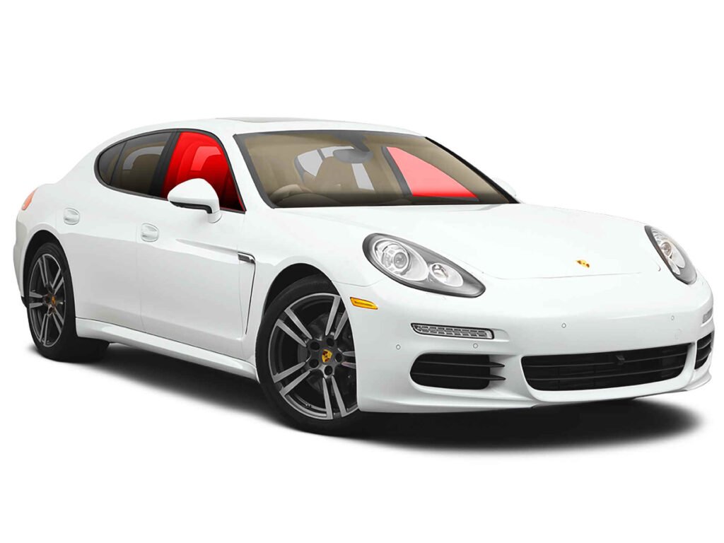 Porsche Panamera with tinted windows.